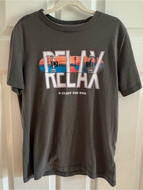Old Navy Boys T-Shirt Gray Large 10/12 Cotton Polyester